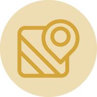 Pin 1 Line Yellow Circle Icon vector