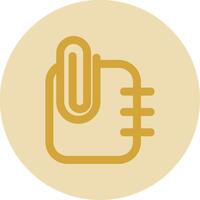 Paperclip 2 Line Yellow Circle Icon vector