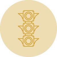 Traffic light Line Yellow Circle Icon vector