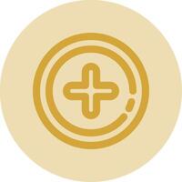 Add 2 Line Yellow Circle Icon vector