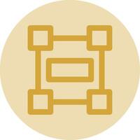Rectangle frame Line Yellow Circle Icon vector
