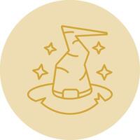 Witch hat Line Yellow Circle Icon vector