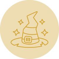 Witch hat Line Yellow Circle Icon vector