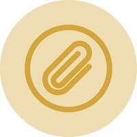 Paperclip 1 Line Yellow Circle Icon vector