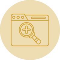 Zoom in Line Yellow Circle Icon vector