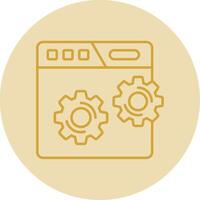 Web setting Line Yellow Circle Icon vector