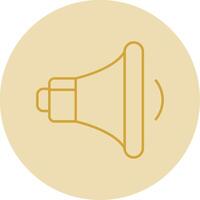 Volume Down Line Yellow Circle Icon vector