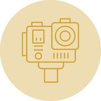 Action camera Line Yellow Circle Icon vector