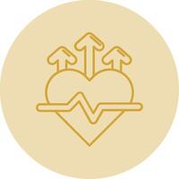 Heart rate Line Yellow Circle Icon vector