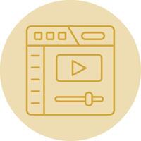 Video player Line Yellow Circle Icon vector