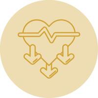 Heart rate Line Yellow Circle Icon vector