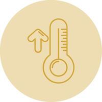 High temperature Line Yellow Circle Icon vector