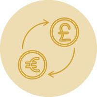 Currency exchange Line Yellow Circle Icon vector