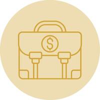 Money bag Line Yellow Circle Icon vector