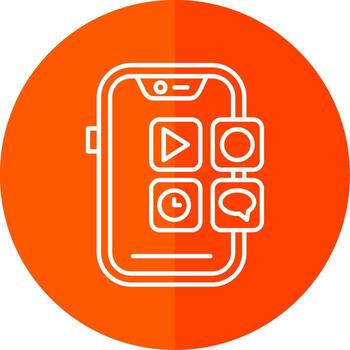 móvil solicitud línea rojo circulo icono vector