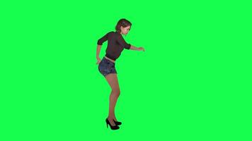 The Irish woman slowly passes her gun on the ground from the left angle on the g video