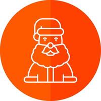 Santa claus Line Red Circle Icon vector