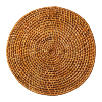 AI generated Rattan placemat isolated on transparent background png