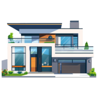 AI generated Contemporary house isolated on transparent background png