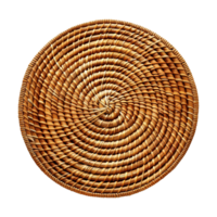 AI generated Rattan placemat isolated on transparent background png