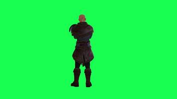 3d people in chroma key background isolated Medieval merchant man trading in old video