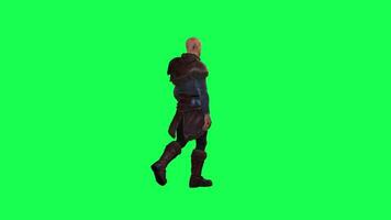 3d people in chroma key background isolated Medieval actor man in battle costume video