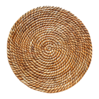 AI generated Rattan placemat isolated on transparent background png