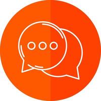 Speech bubbles Line Red Circle Icon vector