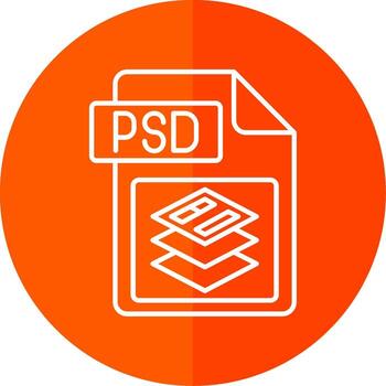 Psd file format Line Red Circle Icon vector