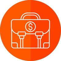 Money bag Line Red Circle Icon vector