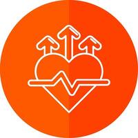Heart rate Line Red Circle Icon vector