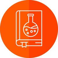 química libro línea rojo circulo icono vector