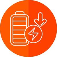 Low battery Line Red Circle Icon vector