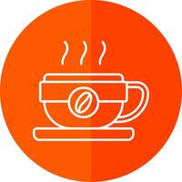 Coffee mug Line Red Circle Icon vector