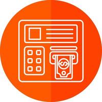 Atm machine Line Red Circle Icon vector