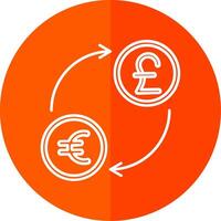 Currency exchange Line Red Circle Icon vector