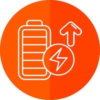 Battery full Line Red Circle Icon vector