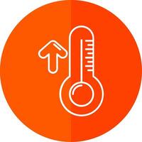 High temperature Line Red Circle Icon vector