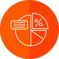 Pie graph Line Red Circle Icon vector