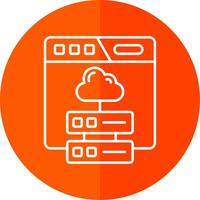 Cloud storage Line Red Circle Icon vector