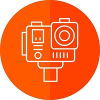 Action camera Line Red Circle Icon vector