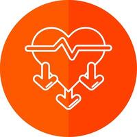 Heart rate Line Red Circle Icon vector