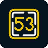Fifty Three Line Yellow White Icon vector