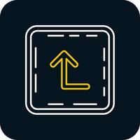 Turn up Line Yellow White Icon vector