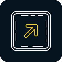 Up right arrow Line Yellow White Icon vector