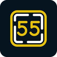 Fifty Five Line Yellow White Icon vector