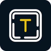 Letter t Line Yellow White Icon vector
