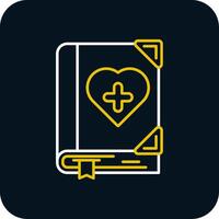 Medical book Line Yellow White Icon vector