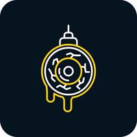 Eye ball Line Yellow White Icon vector