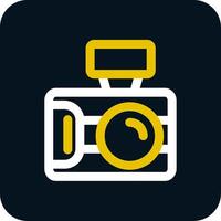 Photo capture Line Yellow White Icon vector